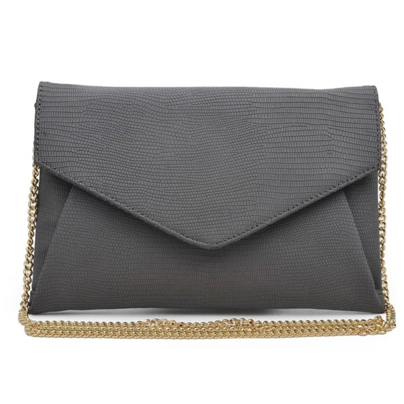 Moda Luxe Handbags - WOMEN’S NEW MODA LUXE LEATHER CARA CROSSBODY CLUTCH BAG GREY